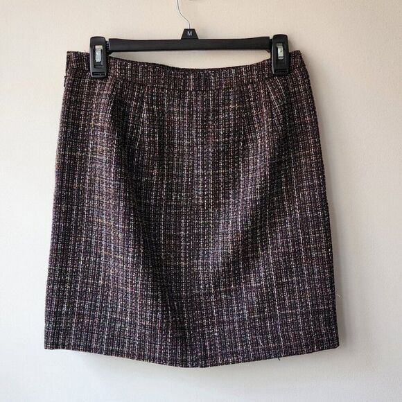 LOFT Tweed Mini Skirt | Women's Size 0 | Lined, Pockets, Side Zipper Career Wear - Picture 3 of 6